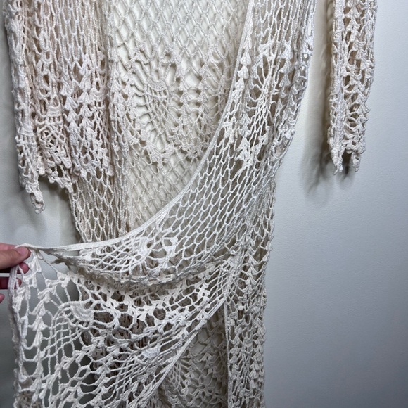 Sky and Sparrow Crochet Duster Midi Cardigan Coverup Festival Boho Beachy L/XL - Picture 10 of 12